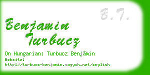 benjamin turbucz business card